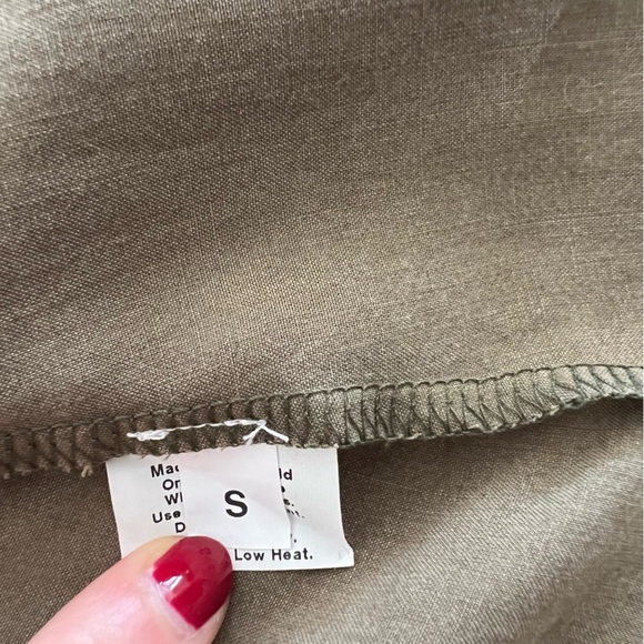 Hackwith Design House Mandarin Collar Dress in Olive - Picture 16 of 16